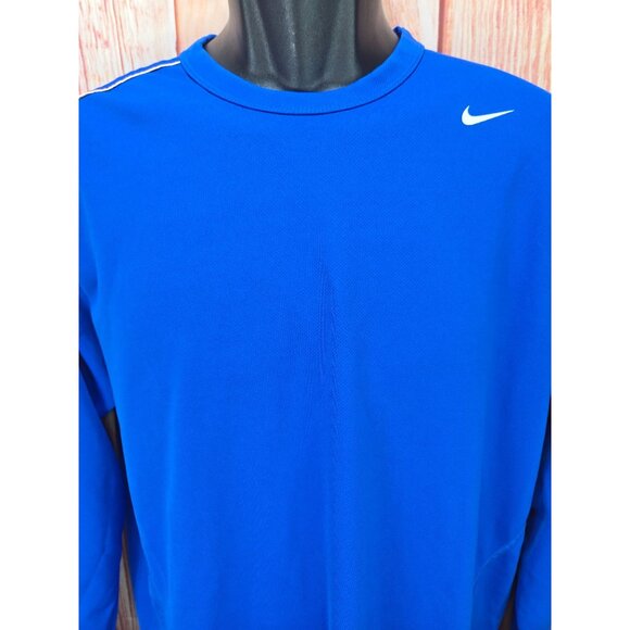 Nike Mens Blue Long Sleeve Dri-FIT Medium Training Shirt Medium - Picture 3 of 8